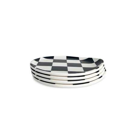 Black Check Coaster - Set of 4