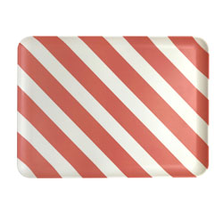 Large Tray in Red Stripe 