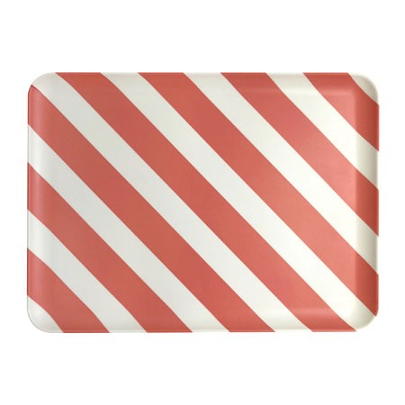 Large Tray in Red Stripe 