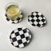 Black Check Coaster - Set of 4