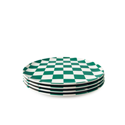 Green Check Side Plate - 4 set