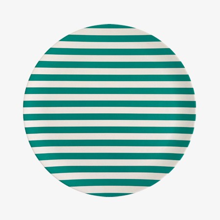 Green Stripe Dinner Plate - 4 set