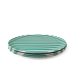 Green Stripe Dinner Plate - 4 set