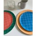 Blue Grid Side Plate - 4 set