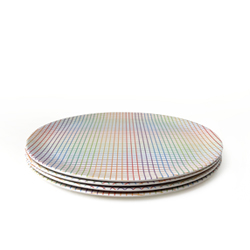 Rainbow Grid Dinner Plate - 4 set