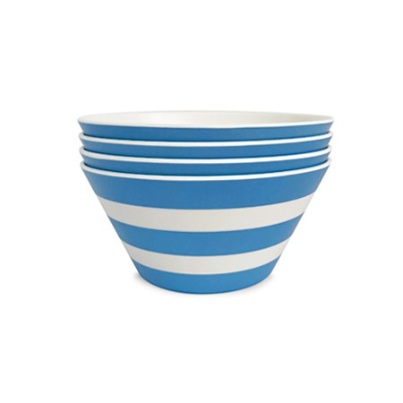 Stripe Bowl in Blue - 4 set