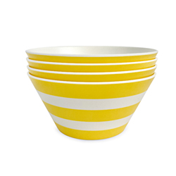 Stripe Bowl in Yellow - 4 set