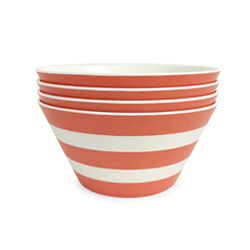 Stripe Bowl in Red - 4 set