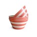 Stripe Bowl in Red - 4 set