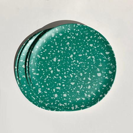 Terrazzo Green Side Plates   <p> Set of 4 </p>