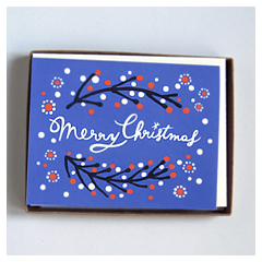 Merry Christmas Card - Blue