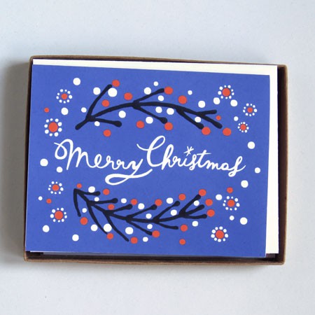 Merry Christmas Card - Blue